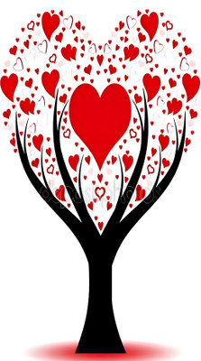 Dumdic 30 cm Heart Tree A4 Strong Self Adhesive Sticker(Pack of 1)