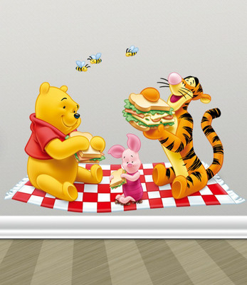BALKRISHNA WALL STICKER 60 cm TIGER & TEDY BEAR Self Adhesive Sticker(Pack of 1)