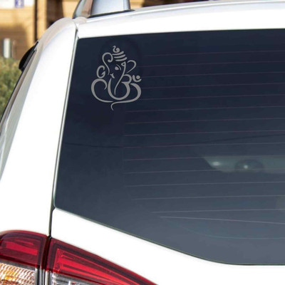 ASW 3.8 inch Ganesha Vinyl Car Sticker – 3.8 x 2.9 Inch Waterproof Self-Adhesive Lord Ganpati Self Adhesive Sticker(Pack of 2)