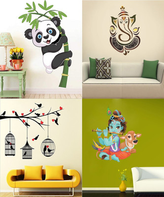 GharKraft 90 cm Set of 4 - 128 Self Adhesive Sticker(Pack of 4)