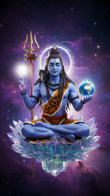 swaroopa 16.5 inch Shiv Shankar sticker Self Adhesive Sticker(Pack of 1)