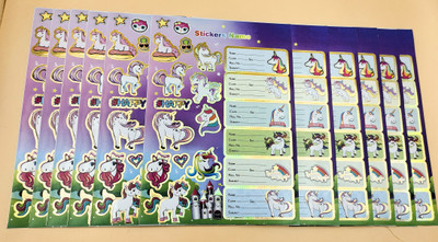 Paper Bear 2.5 inch Unicorn Sticker Non-Reusable Sticker(Pack of 10)