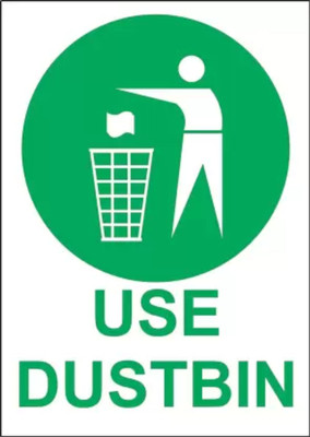 The Printpack 28 cm Use Dustbin Sticker Double-sided Sticker(Pack of 1)