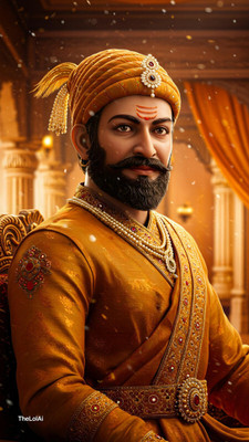 swaroopa 16.5 inch Chatrapati Shivaji Maharaj Sticker Self Adhesive Sticker(Pack of 1)