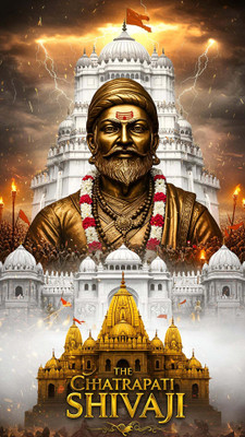 swaroopa 16.5 inch Chhatrapati Shivaji Maharaj Sticker Self Adhesive Sticker(Pack of 1)