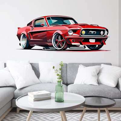 ArtfulDecals 60 cm Mustang GT car wall sticker Self Adhesive Sticker(Pack of 1)
