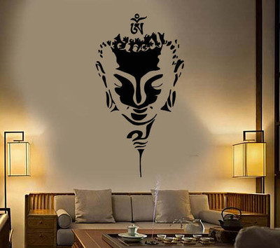 SnappyVinyl 27 cm Buddha Head Face Self Adhesive Sticker(Pack of 1)