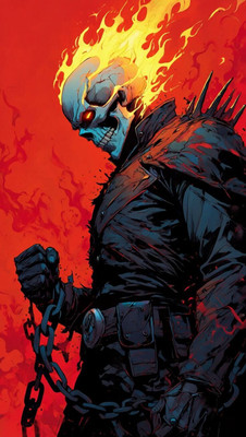 swaroopa 16.5 inch Ghost Rider Sticker Self Adhesive Sticker(Pack of 1)