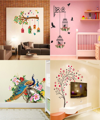 GharKraft 90 cm Set of 4 - 136 Self Adhesive Sticker(Pack of 4)