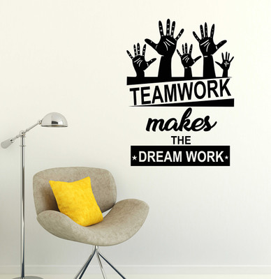WALLSTICK 65 cm Team Work Makes The Dream Work Removable Sticker(Pack of 1)