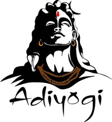 crystalsign 66 cm Lord Adiyogi Shiva Black Color Wall sticker Self Adhesive Sticker(Pack of 1)