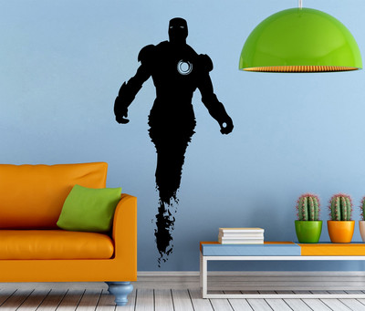 fuzzy 110 cm Iron Man Self Adhesive Sticker(Pack of 1)