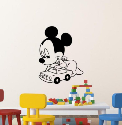 SnappyVinyl 62 cm Mickey Wall Self Adhesive Sticker(Pack of 1)