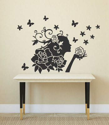 WALLARSH 57 cm Girl Self Adhesive Sticker(Pack of 1)