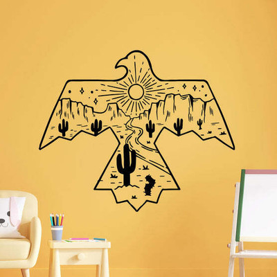 SnappyVinyl 27 cm Hand Drawn Desert Self Adhesive Sticker(Pack of 1)