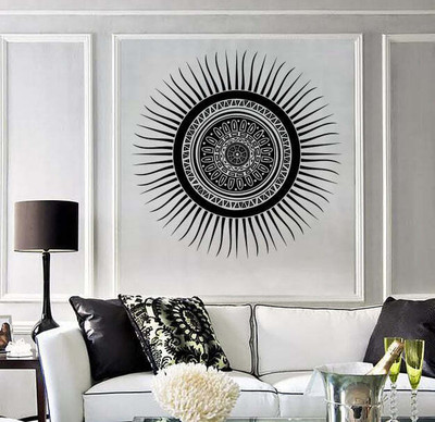 SnappyVinyl 33 cm al Aztec Mayan Sun Symbol Circle Self Adhesive Sticker(Pack of 1)