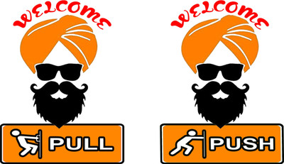 uma 15 cm UV-DTF PUSH PULL SIGN Self Adhesive Sticker(Pack of 1)