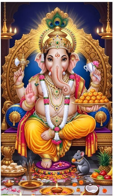 SD DECALS 18 inch Ganesh Ji | Lord Ganesha Vinyl Wall Art for Home, Pooja Room & Office Self Adhesive Sticker(Pack of 1)