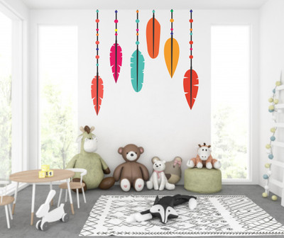 Epithet Studio 66 cm Colourful Leaves Wall Sticker ( 66 X 66 ) Self Adhesive Sticker(Pack of 1)