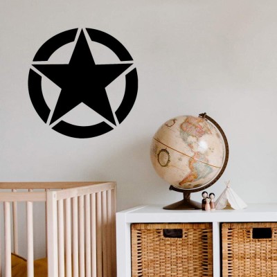 SnappyVinyl 29 cm US Army Star2 Wall Decals, Easy to Apply Self Adhesive Sticker(Pack of 1)