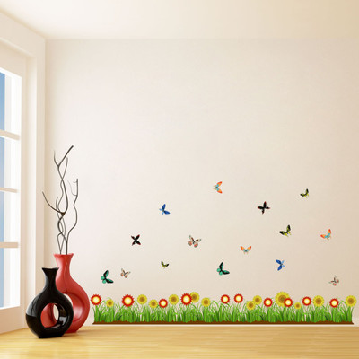Epithet Studio 65 cm Flying butterfly Wall Sticker Decal , 65cm x 121cm Self Adhesive Sticker(Pack of 1)