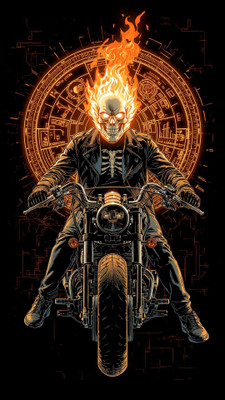 swaroopa 16.5 inch Ghost Rider Sticker Self Adhesive Sticker(Pack of 1)