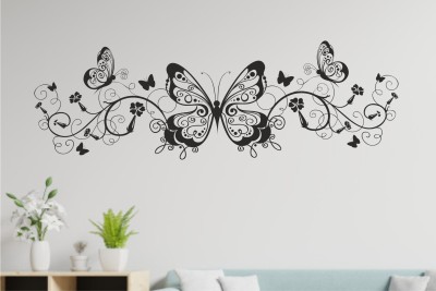 AK GRAPHICS 90 cm BUTTER FLY WALL STICKER Self Adhesive Sticker(Pack of 1)