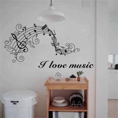 Xskin 42 cm I Love Music , Wall Stickers Home Decor Waterproof Wall Decals Self Adhesive Sticker(Pack of 1)
