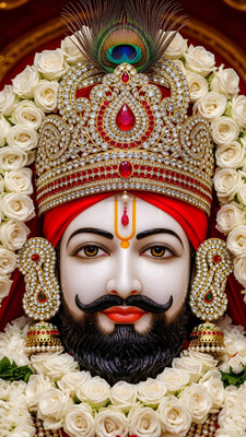swaroopa 16.5 inch Khatu shyam ji sticker Self Adhesive Sticker(Pack of 1)