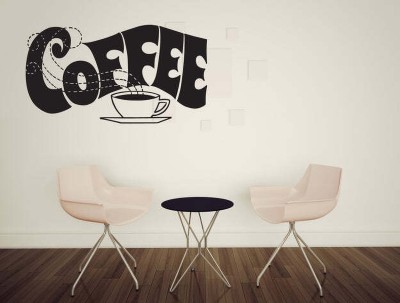 SnappyVinyl 33 cm Break Coffee Time Cup Aroma Self Adhesive Sticker(Pack of 1)