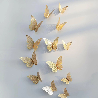 HEYMAZA 5 inch 12Pcs 3D Home Decor Butterfly Wall Stickers Double-sided Sticker(Pack of 12)