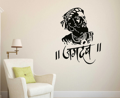 WALLDECORS 60.96 cm SHIVAJI MAHARAJ IMAGE Self Adhesive Sticker(Pack of 1)