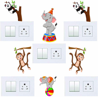 crystalsign 30 cm Beautiful Little Animals For Switch Panel and Home Decoration Self Adhesive Sticker(Pack of 1)