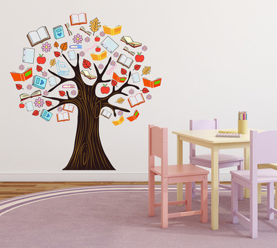 Wallzone 80 cm Book Tree Removable Sticker(Pack of 1)