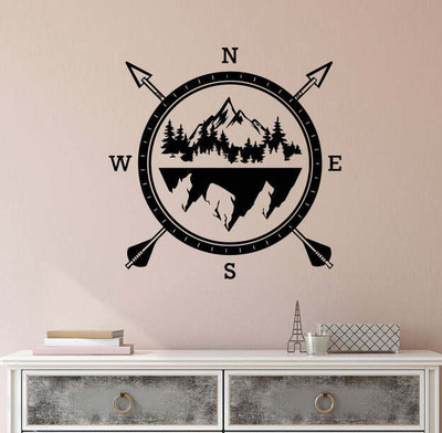 Xskin 27 cm Compass Navigation Adventure Self Adhesive Sticker(Pack of 1)