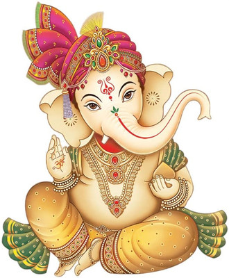 Riditcreation 50 cm Lord Ganesha Self Adhesive Sticker(Pack of 1)