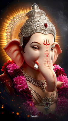 swaroopa 16.5 inch Shri Ganesha sticker Self Adhesive Sticker(Pack of 1)