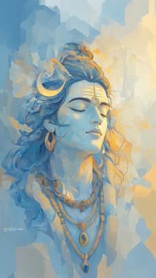 swaroopa 16.5 inch Shiv Shankar Mahadev A3 size non tearable sticker Self Adhesive Sticker(Pack of 1)