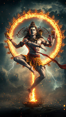 swaroopa 16.5 inch Shiv Shankar mahadev A3 size non tearable sticker Self Adhesive Sticker(Pack of 1)