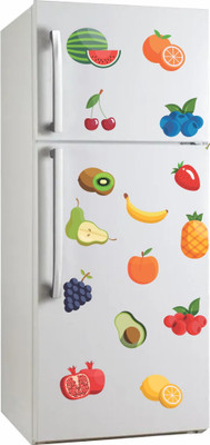 SR ENTERPRISE 152 cm fruits refrigerator design(58x152) Self Adhesive Sticker(Pack of 1)