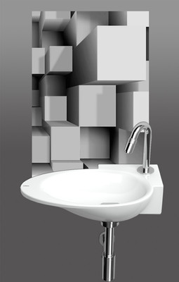 MODERN CREATIONS 90 cm PVC- Self Adhesive Wash Basin Waterproof Anti oil Wall Sticker Self Adhesive Sticker(Pack of 1)