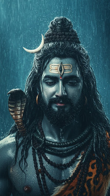 swaroopa 16.5 inch Shiv Shankar Sticker Self Adhesive Sticker(Pack of 1)