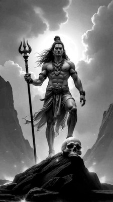 swaroopa 16.5 inch Shiv Shankar Sticker Self Adhesive Sticker(Pack of 1)