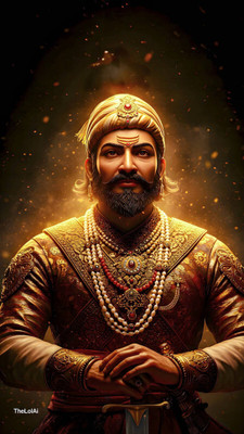 swaroopa 16.5 inch Chatrapati Shivaji Maharaj Sticker Self Adhesive Sticker(Pack of 1)