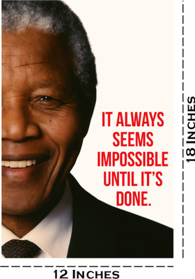 Ordershock 18 inch Nelson Mandela Movie Quotes Sticker For Home & Office Wall Poster 12x18 Inch Self Adhesive Sticker(Pack of 1)