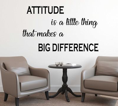 Hanu 90 inch Attitude Makes a Different | Non-Reusable Sticker Self Adhesive Sticker(Pack of 1)