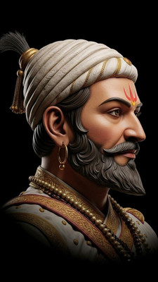 swaroopa 16.5 inch Chatrapati Shivaji maharaj sticker Self Adhesive Sticker(Pack of 1)