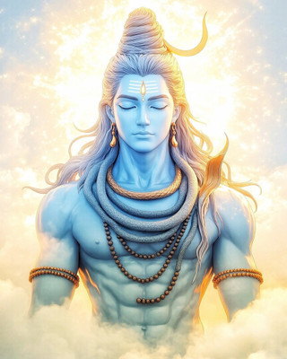 swaroopa 16.5 inch Shiv Shankar mahadev A3 size non tearable sticker Self Adhesive Sticker(Pack of 1)