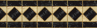 WALLDESIGN 304.8 cm Decorative Stone Inlay Diamond Pattern Wall Border Trim - 3 inch width by 10 ft length - Small Self Adhesive Sticker(Pack of 1)