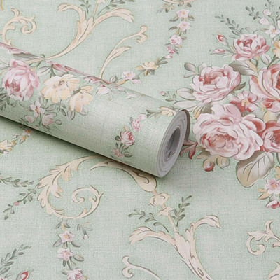 Heen Fab Vinyl Floral & Botanical Green Wallpaper(L x W: 45 cm x 500 cm, Pack of 2)